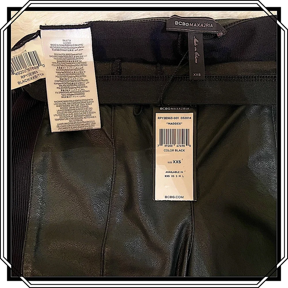 BCBG MaxAzria “Maddex” Leather Front Leggings (NWT) - Picture 10 of 10